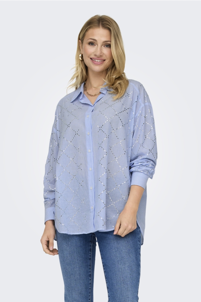 Only witte dames blouse | Model vooraanzicht