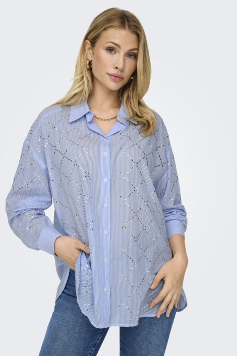 Only witte dames blouse | Model vooraanzicht