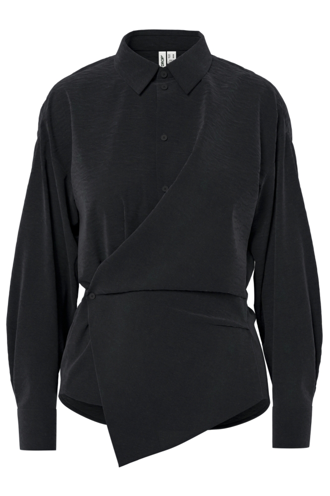 Hypedrop zwarte dames blouse | Vooraanzicht