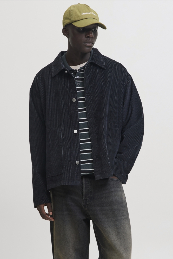 Jack & Jones zwarte heren overhemd | Model vooraanzicht