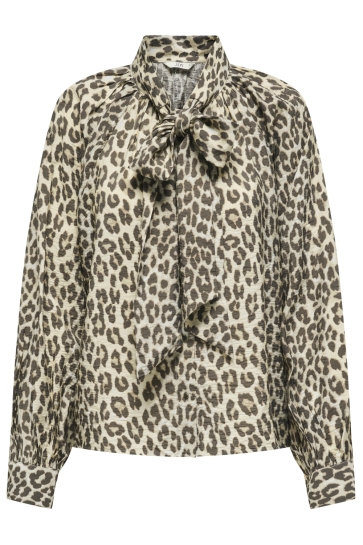Jacqueline de Yong Blouse JDYBEATRICE LIFE L/S BOW SHIRT WVN 15359469 BIRCH/BROWN LEO