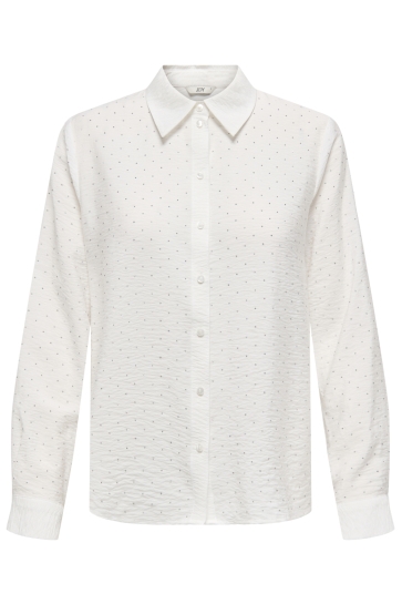 Jacqueline de Yong JDYRINA L/S RHINESTONE SHIRT WVN 15359454 CLOUD DANCER/SILVER EMB