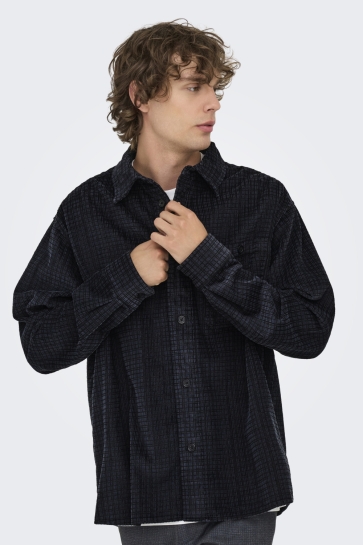 Only & Sons ONSWALEED CORDUROY OVERSHIRT 0345 N 22034467 Jet Black
