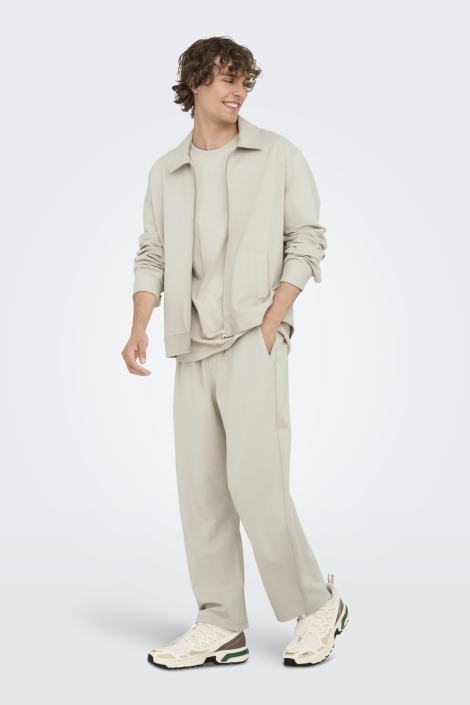 Only & Sons ecru heren vest | Model vooraanzicht