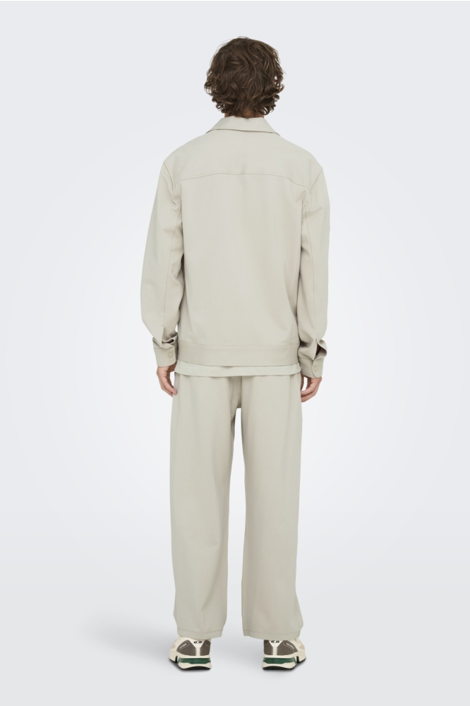 Only & Sons ecru heren vest | Model achteraanzicht