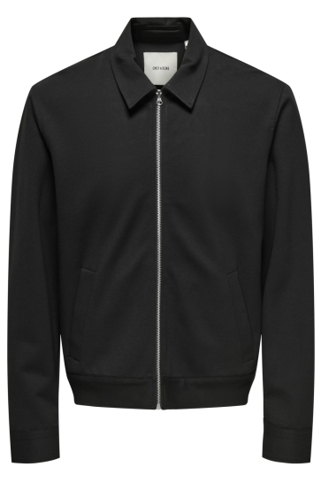 Only & Sons Vest ONSJAKES 0339 REG ZIP OVERSHR FRML 22034236 Black