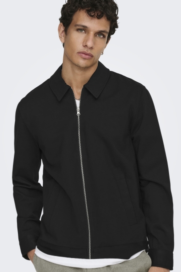 Only & Sons ONSJAKES 0339 REG ZIP OVERSHR FRML 22034236 Black