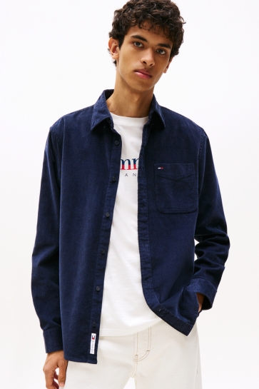 Tommy Jeans Overhemd TJM REG BABY CORD SHIRT EXT DM0DM22021 C1G DARK NIGHT NAVY