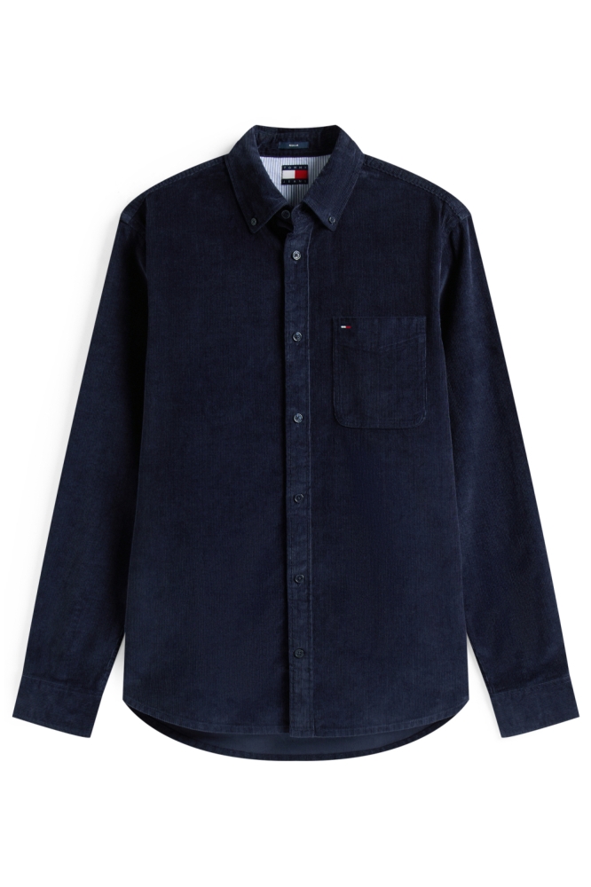 Tommy Jeans blauwe heren overhemd | Vooraanzicht