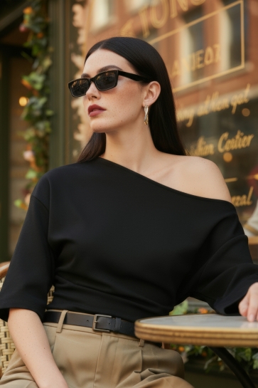 Hypedrop HDOCTAVIA LS OFF-SHOULDER TOP 32000119 Black