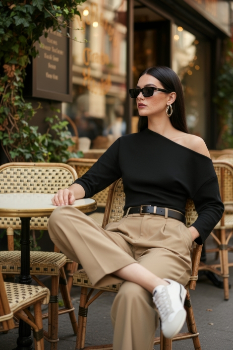 Hype Drop zwarte dames t-shirt | Model