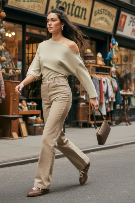 Hype Drop beige dames t-shirt | Model