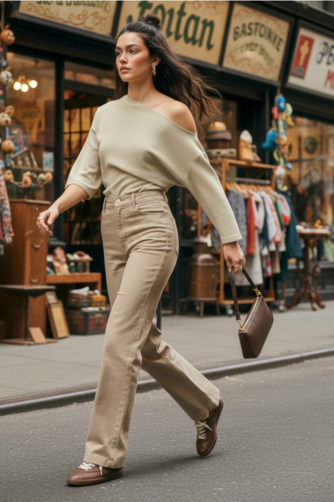 Hype Drop beige dames t-shirt | Model