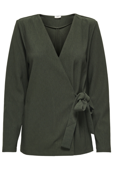 Jacqueline de Yong Blouse JDYVILMA L/S WRAP TOP JRS 15366485 ROSIN