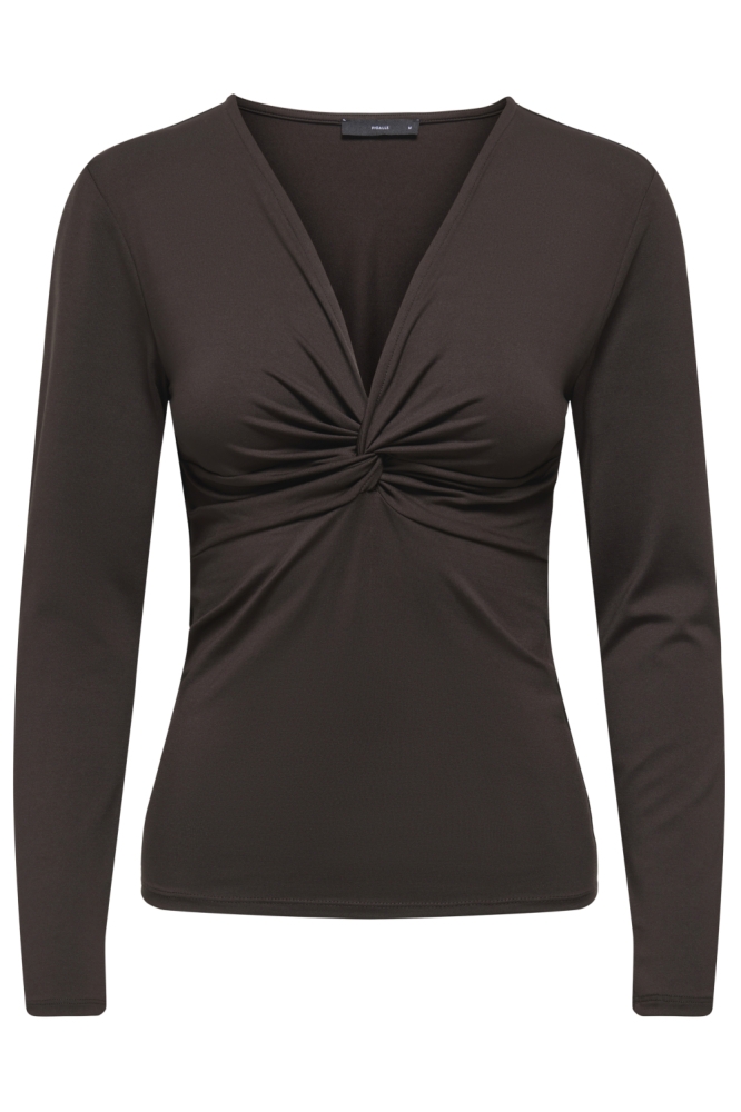 Only bruine dames t-shirt | Vooraanzicht