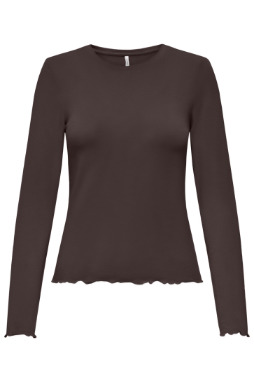 Only ONLVIRRO O NECK L/S TOP BOX JRS 15369016 Seal Brown