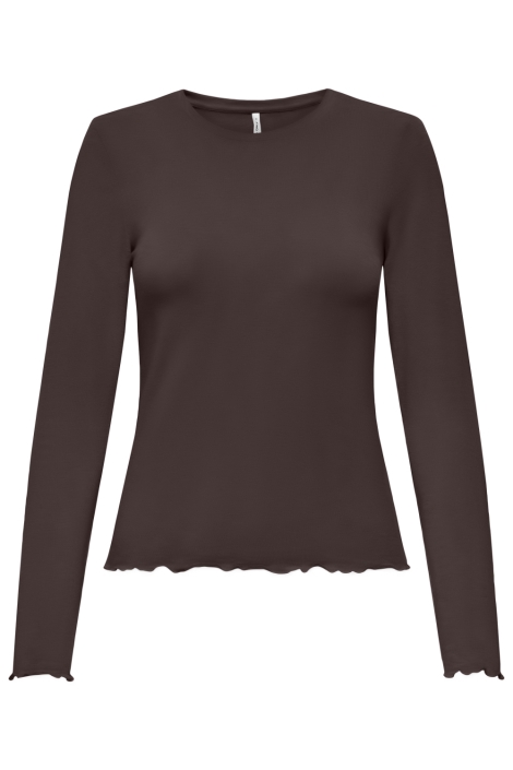 Only bruine dames t-shirt | Vooraanzicht