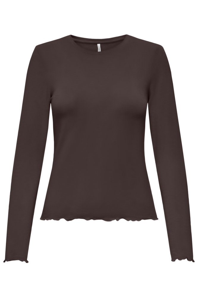 Only bruine dames t-shirt | Vooraanzicht