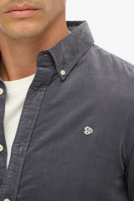 Superdry blauwe heren overhemd | Close up