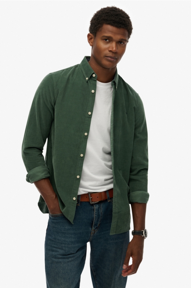 Superdry groene heren overhemd | Model vooraanzicht