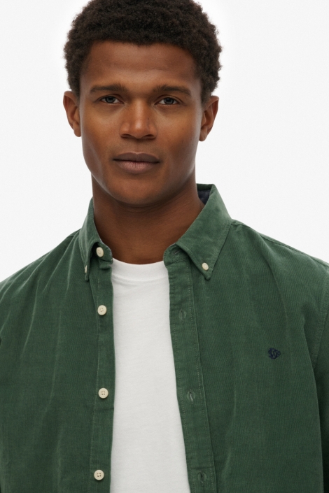 Superdry groene heren overhemd | Close up