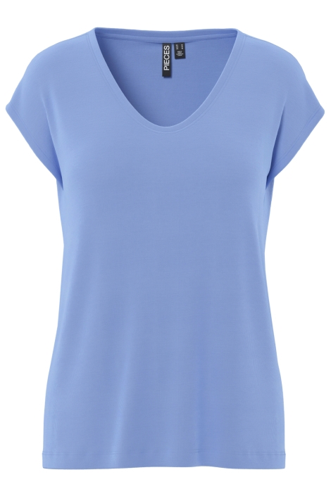 Pieces blauwe dames t-shirt | Vooraanzicht