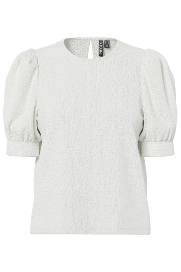 Pieces PCJAMAL 2/4 O-NECK TOP NOOS JRS BC 17163508 CLOUD DANCER