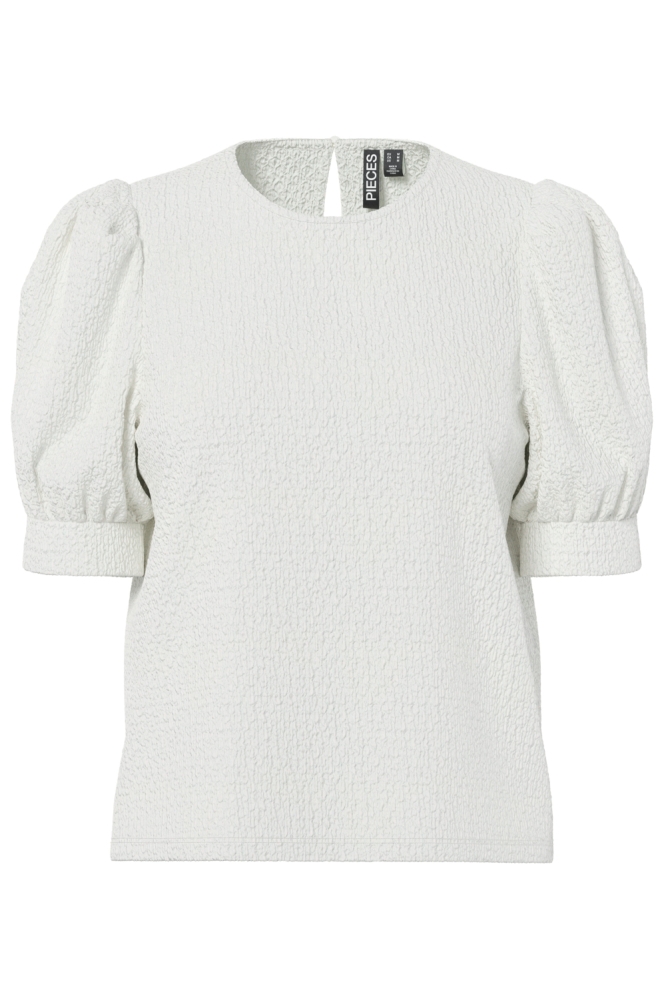Pieces witte dames t-shirt | Vooraanzicht