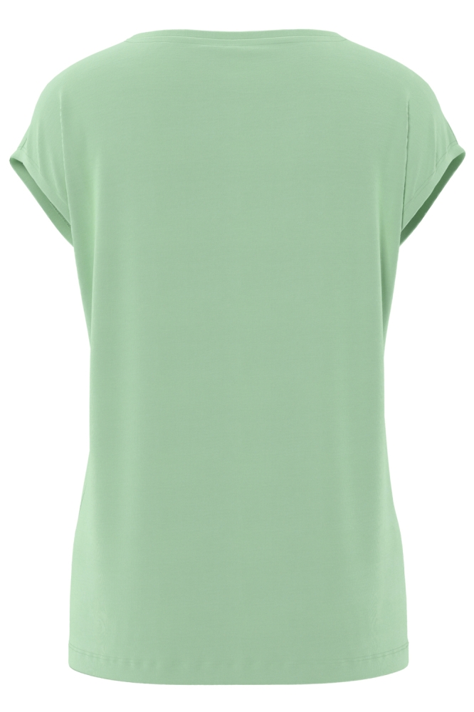 Pieces groene dames t-shirt | Achteraanzicht