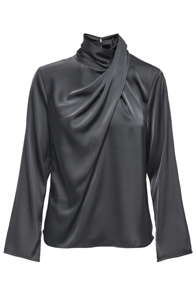 Jacqueline de Yong grijze dames blouse | Vooraanzicht