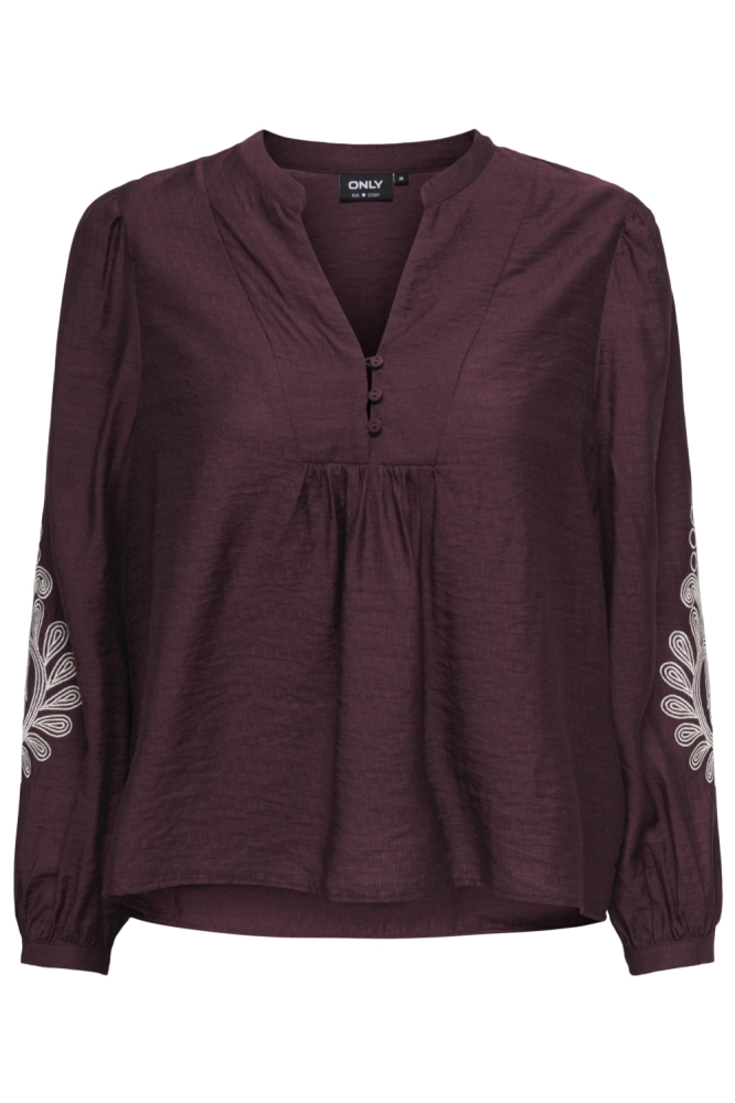 Only bordeaux dames t-shirt | Vooraanzicht