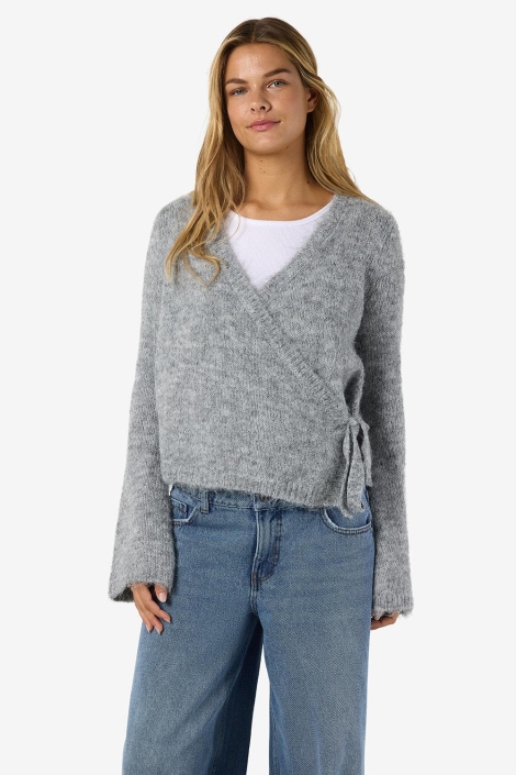 Noisy may grijze dames vest | Model vooraanzicht