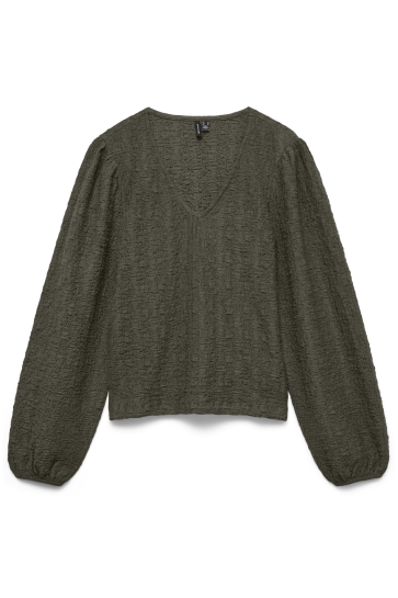 Vero Moda T-shirt VMMEREL LS V-NECK TOP JRS EXP 10349824 GRAPE LEAF