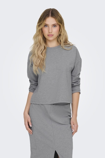 Jacqueline de Yong T-shirt JDYSANDRA L/S TOP JRS EXP 15345039 Light Grey Melange