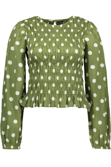 Vero Moda Top VMROXY LS SMOCK TOP WVN EXP 10347513 Kale