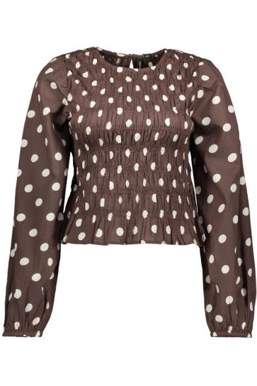 Vero Moda VMROXY LS SMOCK TOP WVN EXP 10347513 Shaved Chocolate