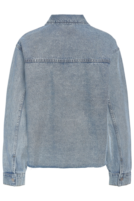 Noisy may blauwe dames blouse | Achteraanzicht