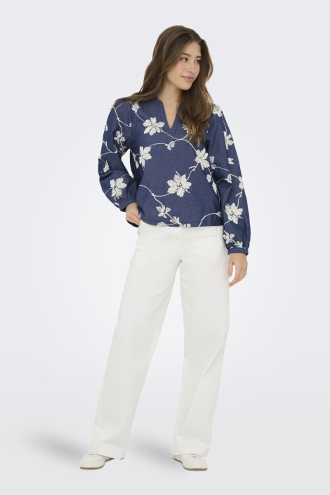 Only blauwe dames blouse | Model