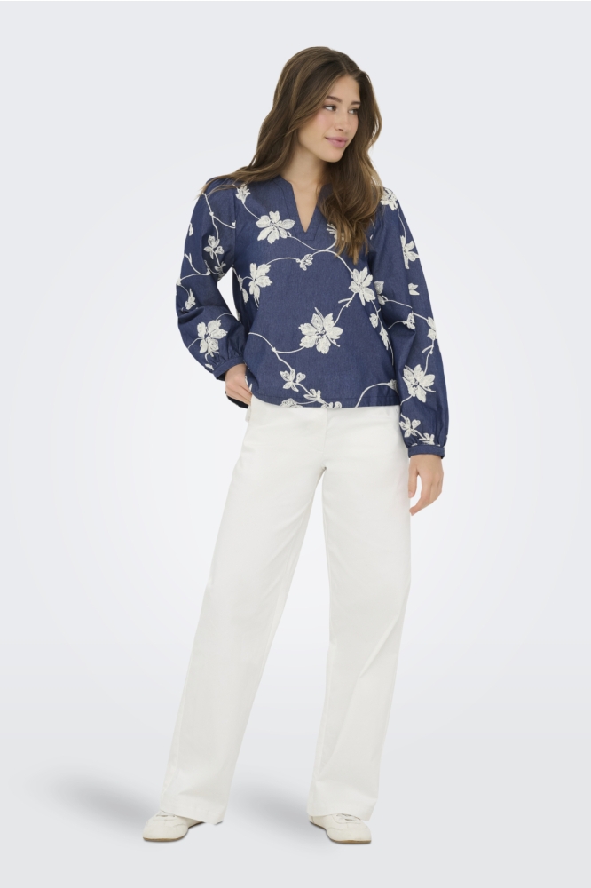 Only blauwe dames blouse | Model