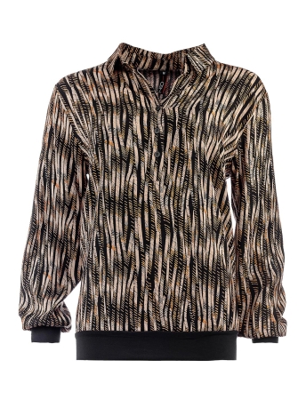 NED Blouse POLINE LS WOVEN 22W1 BE048 02 620 SAFARI