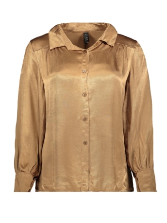 IZ NAIZ Blouse BLOUSE SATIJN 9846 CAMEL