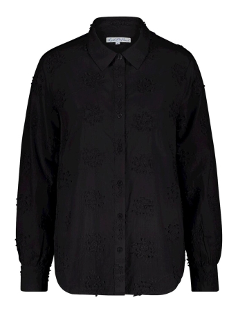 Red Button Blouse BOEBIE EMBROIDERY SRB3915 BLACK