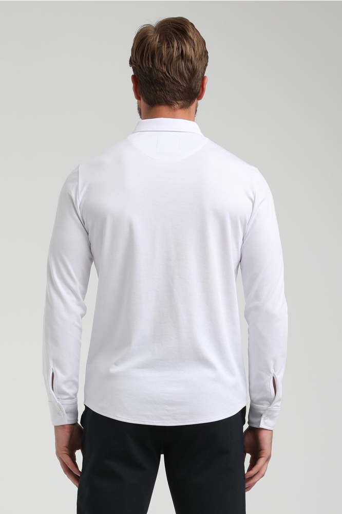 Gabbiano witte heren overhemd | Model achteraanzicht