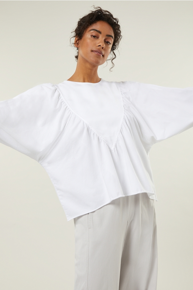 BALLON SLEEVE BLOUSE 20 404 3201 1001 WHITE