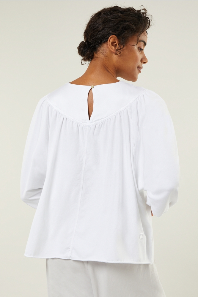 BALLON SLEEVE BLOUSE 20 404 3201 1001 WHITE