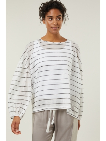 10 Days Blouse BALLOON SLEEVE BLOUSE STRIPE 20 407 3201 3006 ecru/black