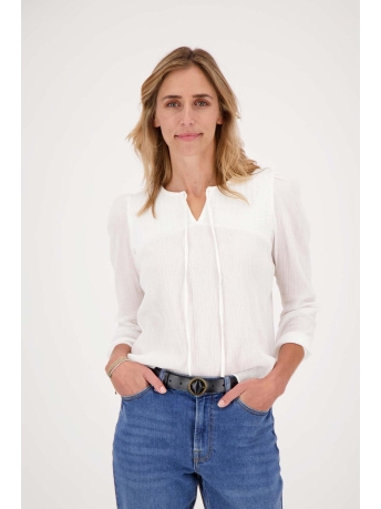 Zusss Blouse BLOUSE MET GEWATTEERD DETAIL 0304 037 0513 OFF WHITE