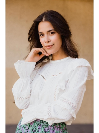 Femme9 Blouse LAURA BLOUSE WITH RUFFLES WHITE