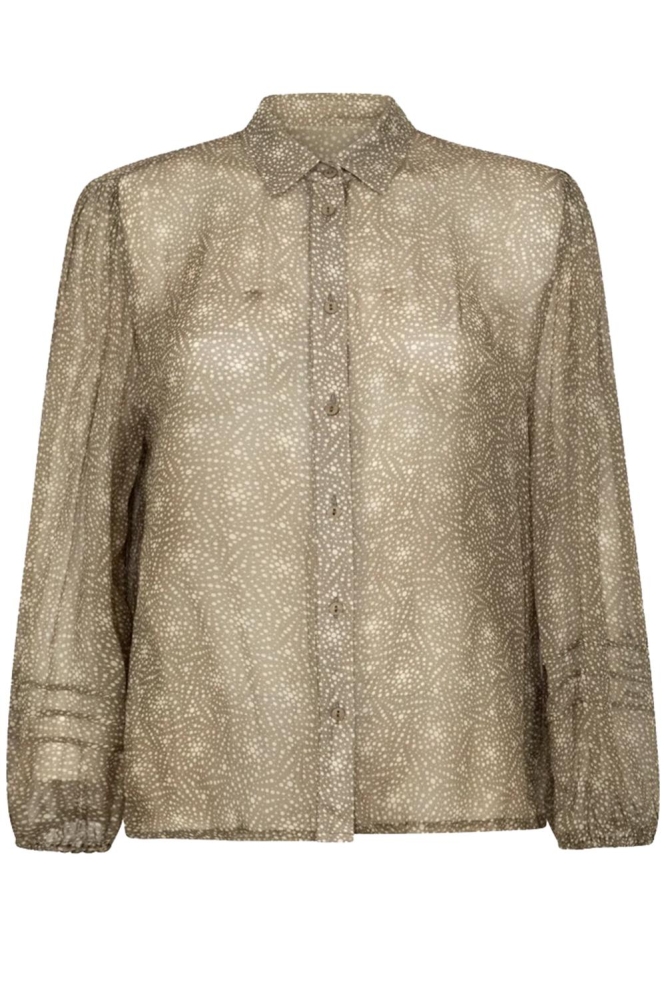 TRANSPARANTE BLOUSE MET STIPPEN PRINT 22002041 52836