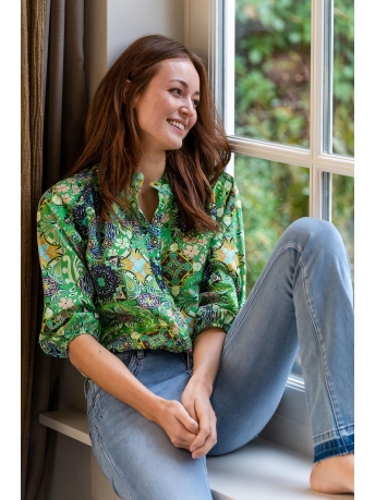 Geisha Blouse BLOUSE MIX AND MATCH PRINT 33240 20 Green combi
